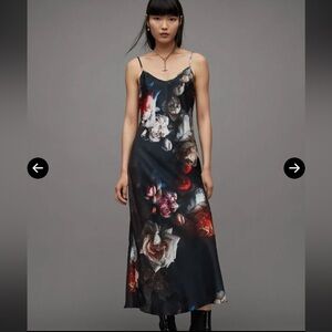 AllSaints Bryony Rosalie Floral Midi Slip Dress